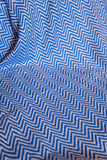 OMVAI Zig Zag Patterned Woven Throw Blanket / Comforter : Royal Blue