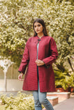 OMVAI Quilted Silk Women's Full Reversible Jacket - Rich Burgundy