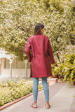 OMVAI Quilted Silk Women's Full Reversible Jacket - Rich Burgundy