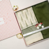 OMVAI Exclusive Hand Block Patterned Pashmina Wrap and Solid Pashmina Combo Gift Set in Pure wool (Set of 2 - For HIM and for HER)