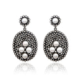 Magnificent Pearl and Topaz Silver Earrings