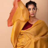 Zig Zag Patterned Pashmina - Mustard Coral