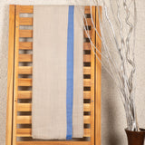 Striped Border Pashmina  - Blue