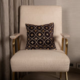 OMVAI Gota Patti Cushion Covers - Rich Plum Floral Mosaic (Set of 2)