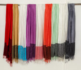 OMVAI Stunning Jacquard with Border Modal Stole Nude Gold