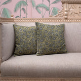 OMVAI Phool Bagh Cushion - Sepia Green