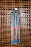 OMVAI Royal Jacquard with Intricate Kashmiri Border Modal Stole  Steel Gray