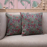 OMVAI Phool Bagh Cushion - Rosa Green