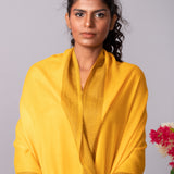 Zig Zag Patterned Pashmina - Yellow