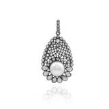 Spectacular Silver Pendant with Pearls and white Topaz