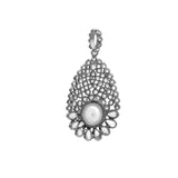 Spectacular Silver Pendant with Pearls and white Topaz