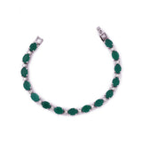Natural Green Onyx with Cubic Zircon Bracelet