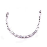 Sparkling Double Stoned Silver Tennis Bracelet