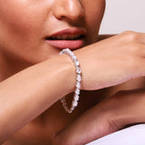 Sparkling Double Stoned Silver Tennis Bracelet