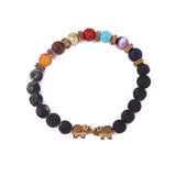 Bohemian Charm Bracelet with Lava Stones