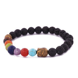 Bohemian Charm Bracelet with Lava Stones