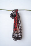 OMVAI Retro Polka Silk Scarf -  Chocolate