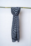 OMVAI Polka Beauty Silk Stole - Navy
