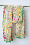 OMVAI Ornamental Jaal Embroidered Phulkari Stole / Dupatta - Multi color