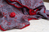 OMVAI Vinage Paisley Beauty Chiffon Stole - Purple
