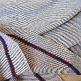 OMVAI Lehar Border Cotton Woven Throw Blanket / Comforter - Blue