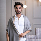 Striped Border Pashmina  - Beige