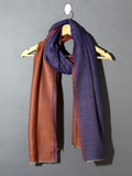 OMVAI  Rust Orange - Blue Reversible Pashmina
