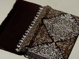 TAANISH Elegant Brown Embroidered Shawl - Unisex