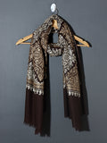 TAANISH Elegant Brown Embroidered Shawl - Unisex