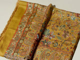 MAHREEN Alluring Ochre Yellow Kani Woven Shawl  with ZARI - Unisex