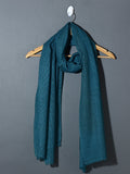 Kashmiri Royal Checks Muffler - Turquoise Blue