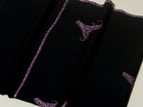 PHOOL BUTI The Flower motif Hand Embroidered Stole - Black