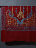 ORNAMENTAL PAISLEY The Magnificent Hand Embroidered Stole - Cherry Red