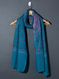 ORNAMENTAL PAISLEY The Magnificent Hand Embroidered Stole - Powder Blue