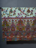 PAISLEY FLORAL Exquisite Kalamkari Kani Stole with Hand embroidery - Aqua