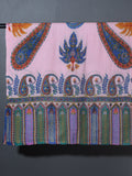 PAISLEY FLORAL Exquisite Kalamkari Kani Stole with Hand embroidery - Powder Pink