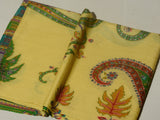 PAISLEY FLORAL Exquisite Kalamkari Kani Stole with Hand embroidery - Buttercup Yellow