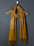 IKSHA Elegant Mustard yellow Embroidered Shawl - Unisex