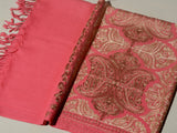 REYHANA Elegant Peachy Pink Embroidered Shawl - Unisex