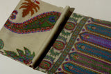 PAISLEY FLORAL Exquisite Kalamkari Kani Stole with Hand embroidery - Beige