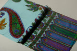 PAISLEY FLORAL Exquisite Kalamkari Kani Stole with Hand embroidery - Sky