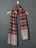 Multi Stripes Kashmiri Patterned Pashmina Stole - Multi Bright Stripes