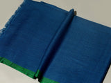 Striped Border Pashmina  - Blue-Green
