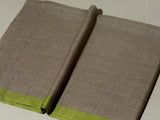 Striped Border Pashmina  - Parrot Green