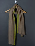 Striped Border Pashmina  - Parrot Green
