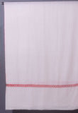 PALLA BORDER Gracious Hand Embroidered Stole - Pearl white Red