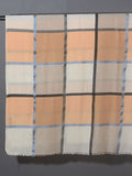 Bold Checks Patterned Pashmina Stole - Peach with White
