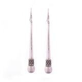 Long Silver Orbed Drop Earrings