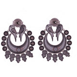 Embracing Peacocks Silver Earrings