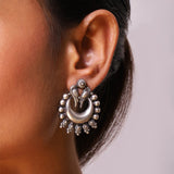 Embracing Peacocks Silver Earrings